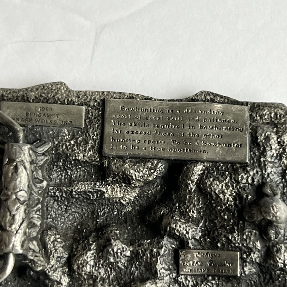 BERGAMOT Siskiyou BOWHUNTING hunting DEER 1983 Vintage‎ belt buckle USA - Picture 9 of 12